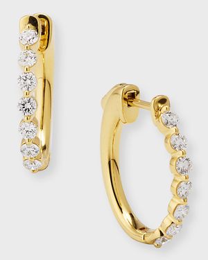 18k Yellow Gold Diamond Huggie Earrings, 0.77tcw, 0.75"L