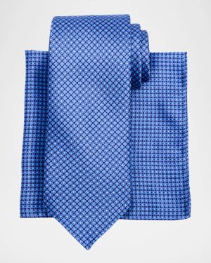 Men's Micro-Geometric Silk Tie