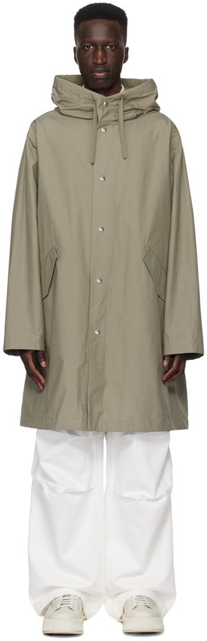 Jil Sander Green Printed Coat