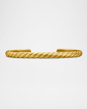 Men's Sculpted Cable Cuff Bracelet in 18K Gold, 5.5mm