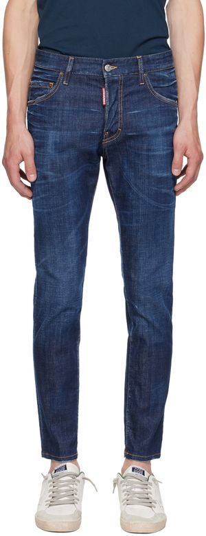 Dsquared2 Jean de planchiste bleu à effet délavé