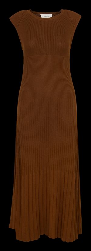 Ba&sh - Robe longue col rond - Taille 3 - Marron