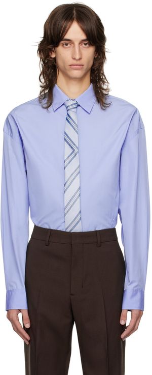 AMI Paris Blue Boxy Fit Shirt