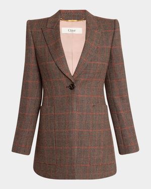 Plaid Single-Breasted Jacket