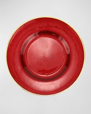 Metallic Glass Ruby Salad Plate