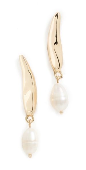 Ettika Liquid Luxe Pearl Earrings Gold One Size