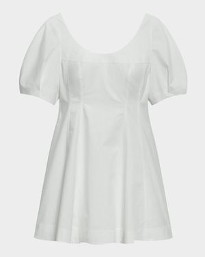 Puff-Sleeve Mini Dress