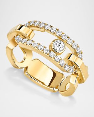 MOVE LINK 18K YELLOW GOLD DIAMOND RING