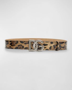 DG Leopard Patent Leather Belt