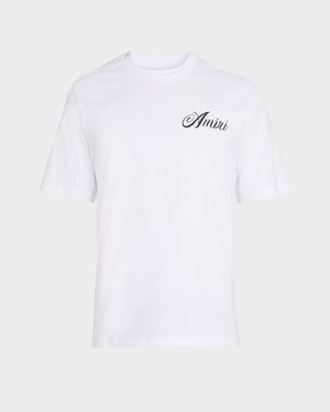 Men's Mountain Logo Script Cotton T-Shirt