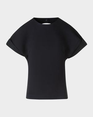 Dot Cutout Short-Sleeve Viscose Jersey Shirt