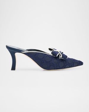 Circolu Embroidered Bow Mules
