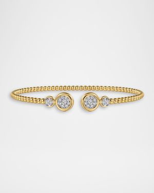 14K White and Yellow Gold Diamond Bujukan Split Bangle