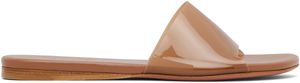 Amina Muaddi Brown Bianca Sandals