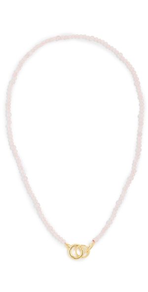 Gorjana Power Gemstone Beaded Necklace Gold/Rose Quartz One Size