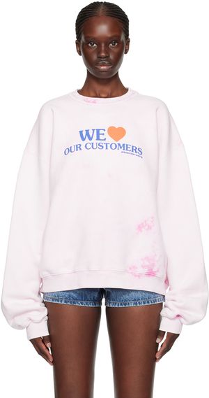 Alexander Wang Pink 'We Love Our Customers' Sweatshirt