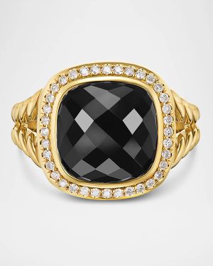 Albion Ring with Gemstones and Diamonds in 18K Gold, 11mm
