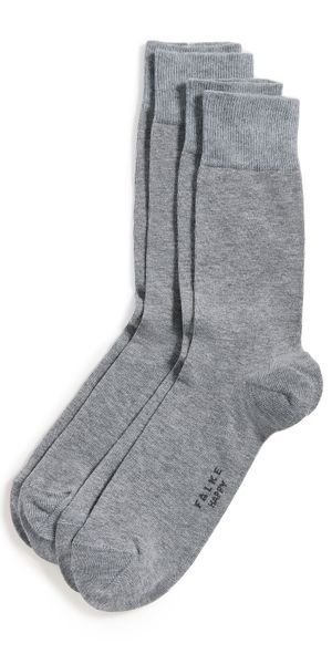 Falke Happy 2 Pack Socks Light Grey Melange 39-42