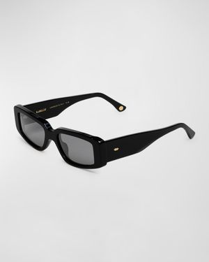 Concept 2 Black Acetate Cat-Eye Sunglasses