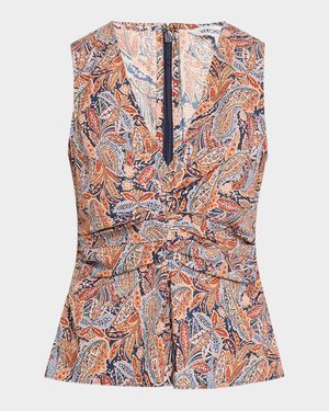 Aiden Sleeveless Paisley Top