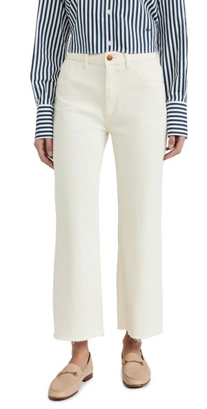 DL1961 Hepburn Wide Leg High Rise Jeans Eggshell 27