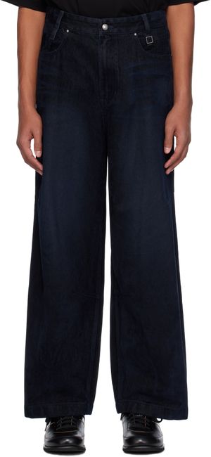 WOOYOUNGMI Navy Flocked Jeans
