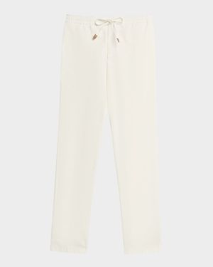 Men's Cotton-Stretch Straight Fit Drawstring Pants