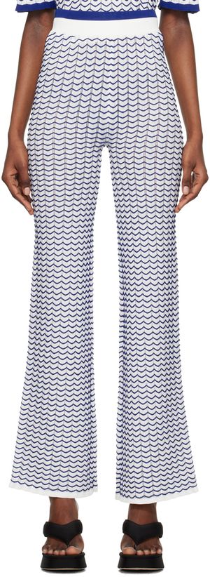 REMAIN Birger Christensen White 3D Wave Lounge Pants