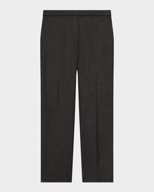 Treeca Virgin Wool Flannel Cropped Pull-On Pants