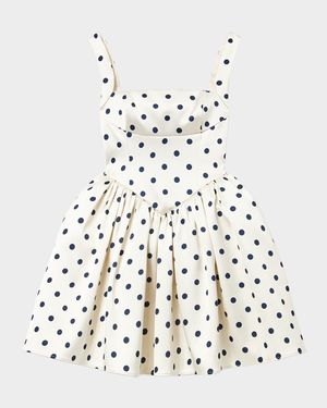 Polka Dot Satin Mini Dress