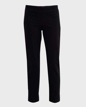 Washable Stretch Crepe Slim Ankle Pants