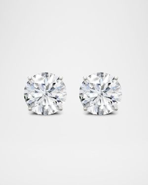 Lab Grown Diamond 18K White Gold Stud Earrings, 2.0tcw