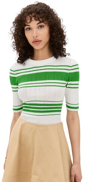 A. L.C. Jack Top Bright White/Basil XL