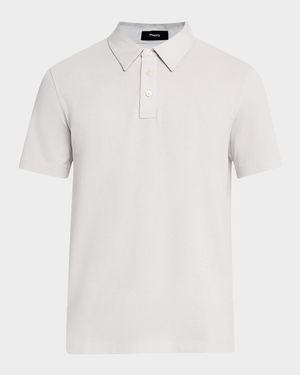 Men's Striped Cotton-Blend Polo Shirt