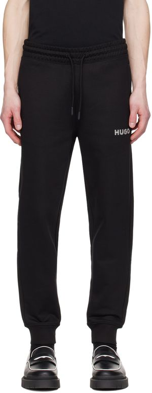 Hugo Black Embroidered Sweatpants