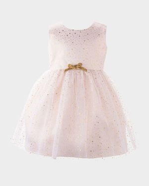 Girl's Sparkle Star Tulle Dress, Size 6M-24M