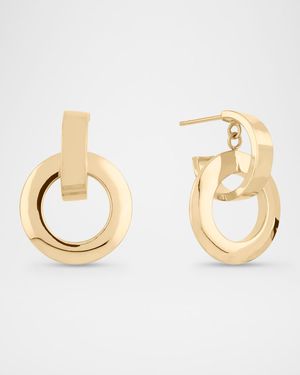 14K Yellow Gold Small Moveable Loop Hoop Earrings