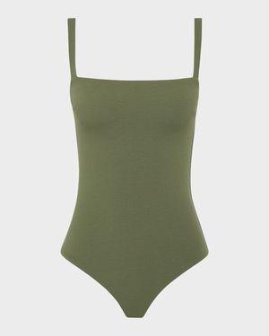 Square-Neck Maillot One-Piece Swimsuit