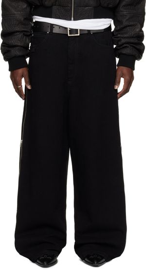 LU'U DAN Black Side Zip Jeans