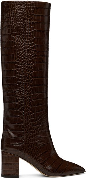 Paris Texas Brown Block Heel Tall Boots