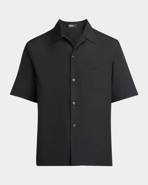 Men's Medusa Cameo Poplin Sport Shirt