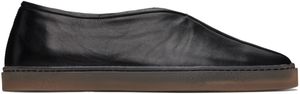 LEMAIRE Black Linoleum Piped Loafers