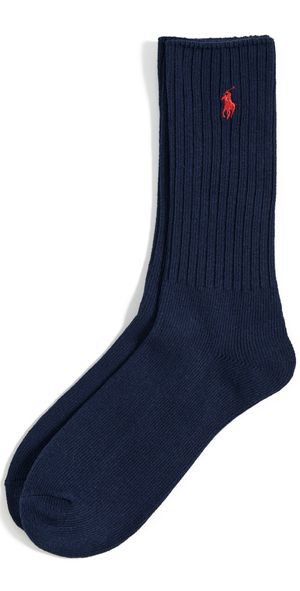 Polo Ralph Lauren Cotton Rib Crew Socks Navy 10-13