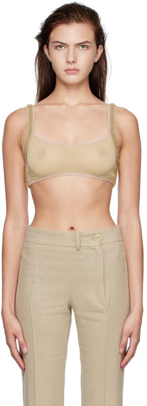 JACQUEMUS Brown 'Le Bandeau Ascosu' Bra