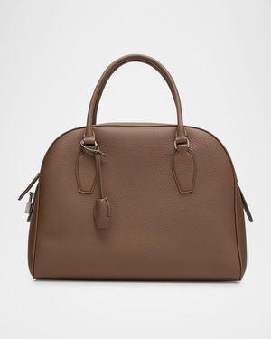 India 12.00 Top-Handle Bowling Bag in Leather