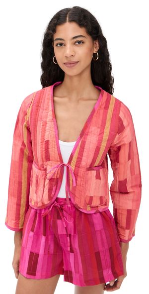 Natalie Martin Collection Saskia Jacket Sea Glass Cotton Coral/Pink XL