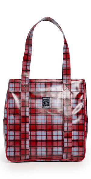 Damson Madder Coated Market Bag Blue Fog Multi Check One Size