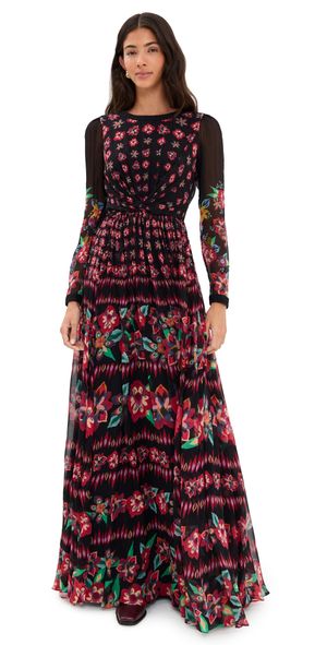 SALONI Blythe B Long Dress Cordia Border Plmt 4