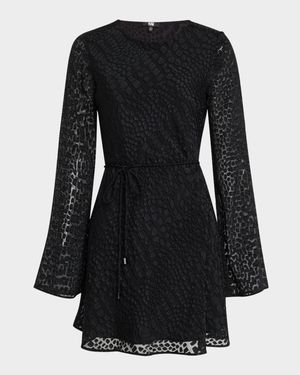 Carmelyn Croc Burnout Mini Dress