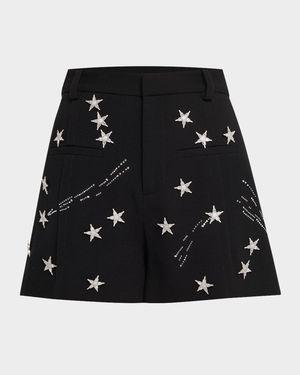 Shooting Stars Embellished High-Rise Shorts